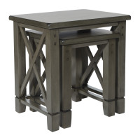 OSP Home Furnishings HSB19-WGR Hillsboro Nesting Tables 2/PC in Grey Wash Finish